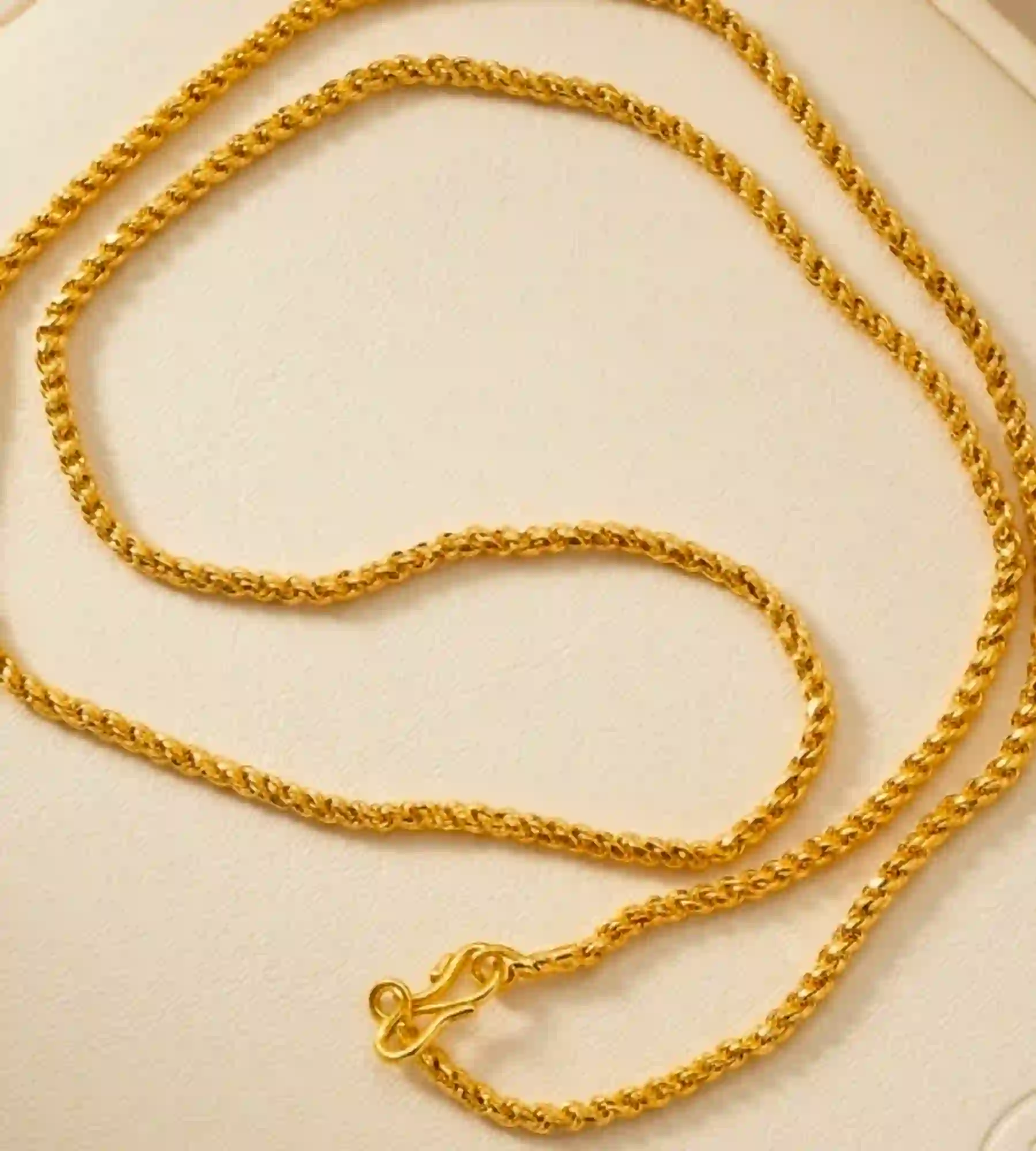 1000358584 gold twisted rope chain necklace - Image 1