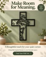 wall cross Metal Wall Art with 1.6mm Thickness 26×22 cm - Image 2