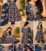 Printed Embroidery Anarkali Kurti Set - Image 4