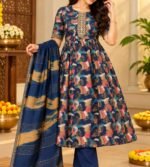 Printed Embroidery Anarkali Kurti Set - Image 2